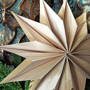 Suspension étoile en papier naturel décorative D 30 cm - DECORATION DE NOEL 3