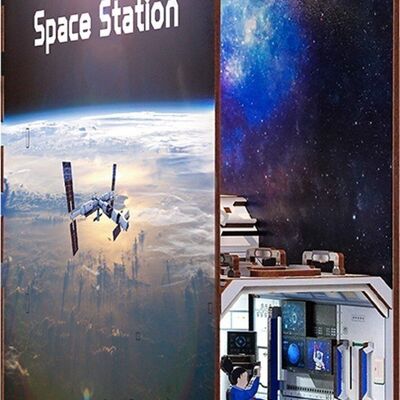 DIY Book Nook, Space Station Bookend, Tone-Cheer, TQ124, 18.2x8x24.5cm