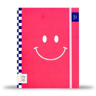 Pepa Lani Terminkalender 2024 A5 – Smiley rosa
