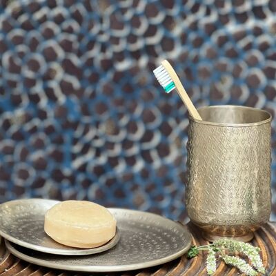 HAMMERED AND ENGRAVED 'PALMYR' SILVER BRASS GLASS