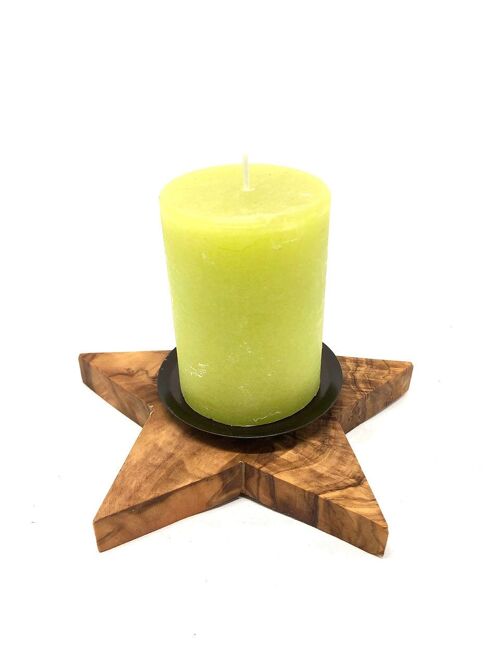 Kerzenhalter Stern aus Olivenholz