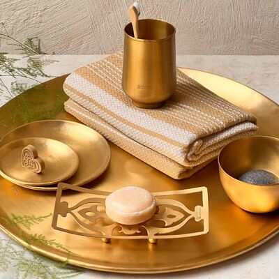 'MOON' GOLDEN SMOOTH BRASS GLASS
