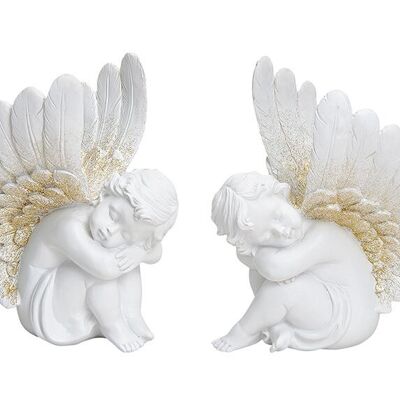 Anges en poly, triés 2 fois (L/H/P) 10x18x13 cm