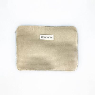 Cover per tablet in velluto a coste beige
