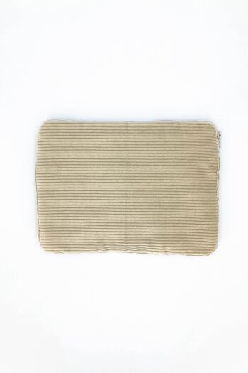 Housse tablette velours cotelé beige 2