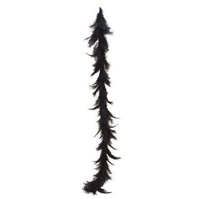 Guirlande de plumes noires (H) 110cm