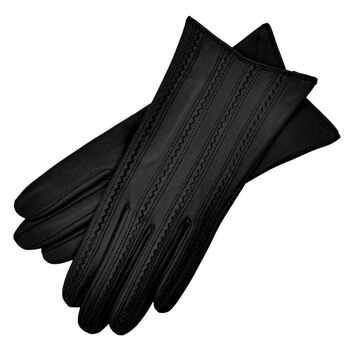 Gants en cuir noir Pavia 1