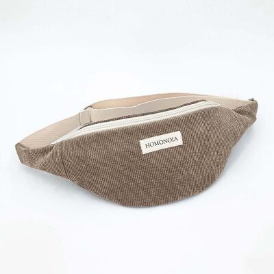 Taupe corduroy fanny pack