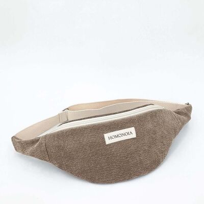 Taupe corduroy fanny pack