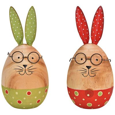 Coniglietto con gli occhiali in legno
