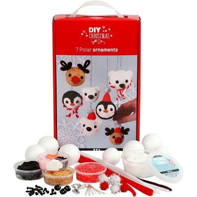 Kit DIY modelage - Boules de Noël Animaux - 7 pcs