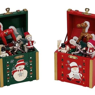 Caja de música con decoración navideña