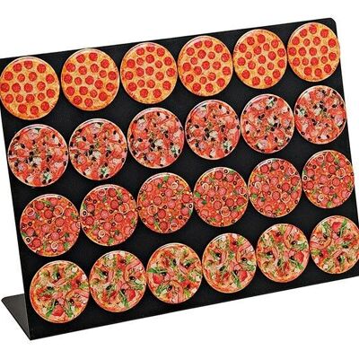 Pizza aimantée sur planche en plastique