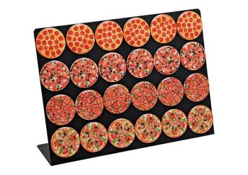 Pizza aimantée sur planche en plastique