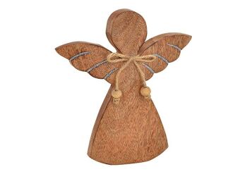 Stand ange en bois de manguier marron (L/H/P) 17x20x3cm