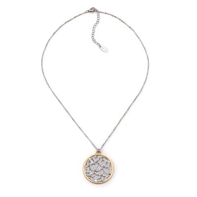 Stainless Steel Necklace with flowers