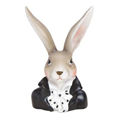 Bunny head made of poly black (W / H / D) 6x12x7cm