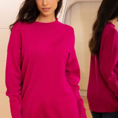 Regular fit soft knit sweater with long sleeves