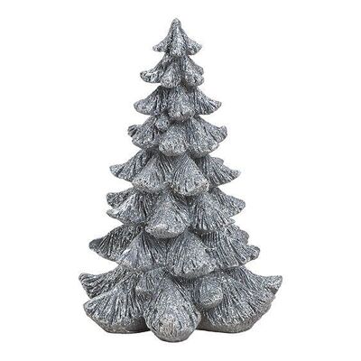 Sapin de Noël en poly argent (L / H / P) 14x21x14cm