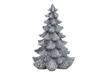 Sapin de Noël en poly argent (L / H / P) 14x21x14cm 1