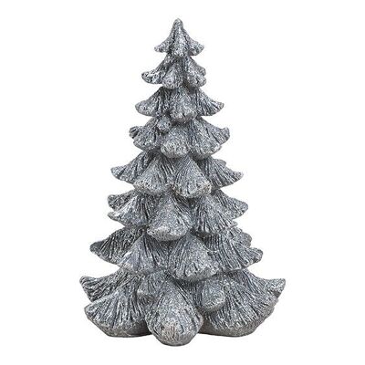 Tannenbaum aus Poly Silber (B/H/T) 14x21x14cm