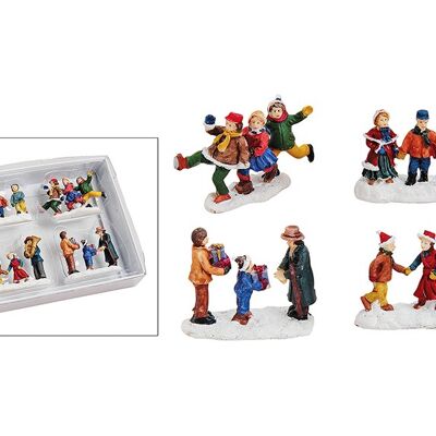 Set di figurine natalizie in miniatura in poliestere
