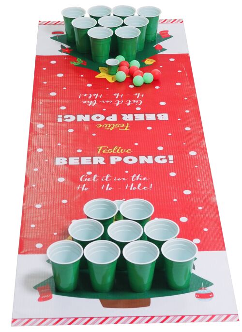 Festive Portable Beer Pong Game, Christmas, Party Game