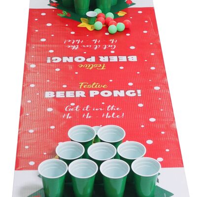 Juego de Beer Pong portátil festivo, Navidad, juego de fiesta