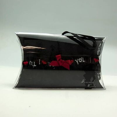 Garter Black - I LOVE YOU - Gifts For Her, Hen do, Sexy Gift