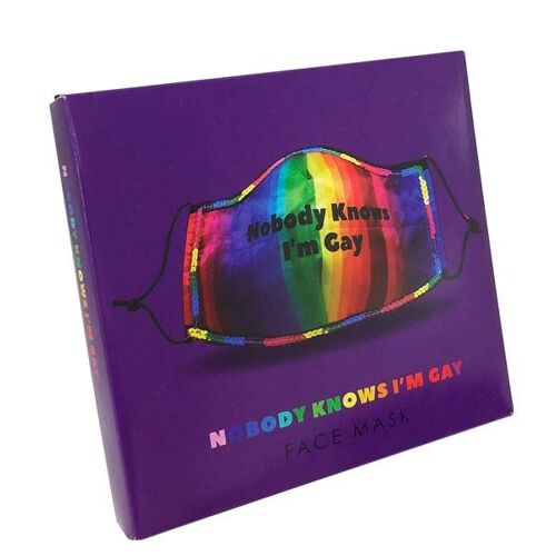 Nobody Knows I’m Gay Face Mask - Pride Gifts, Gay LGBTQ+ - Novelty Gifts