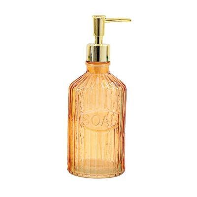 Orange Glass Soap Dispenser