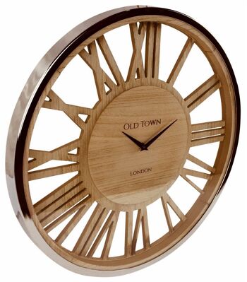 Horloge en bois avec couvercle en verre 48cm 1