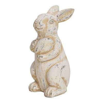 Lapin avec oeuf en argile blanche (L / H / P) 10x20x9cm