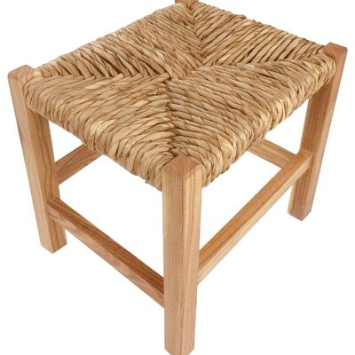 Tabouret Rustique en Raphia Tressé 30cm