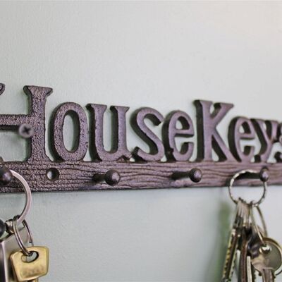 Ganchos de pared de hierro fundido rústico, llaves de casa