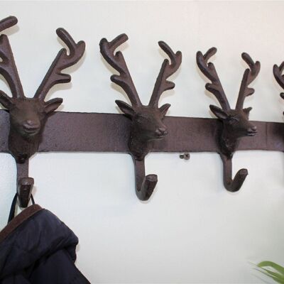 Rustic Cast Iron Wall Hooks, Reindeer