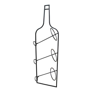 Porte-bouteille de vin mural en métal noir 1