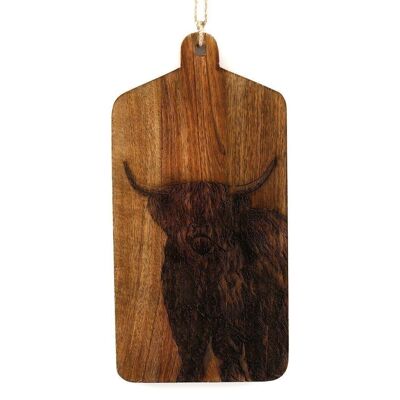 Highland Cow Engraved Wooden Cheese Board