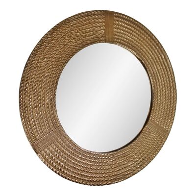 Miroir style corde en métal doré 63cm