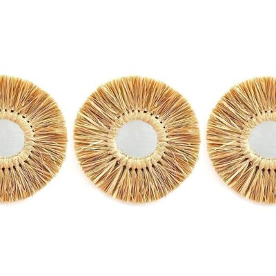 Set of Three Dried Grass Mirrors