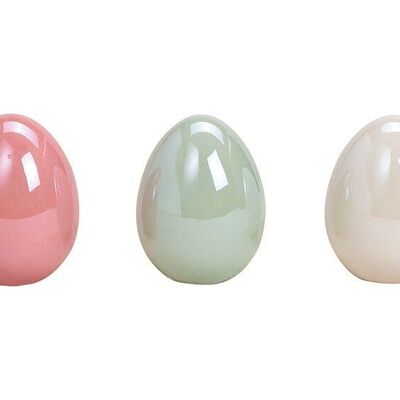 Uovo lucido in ceramica tinta unita multicolore 3 pieghe