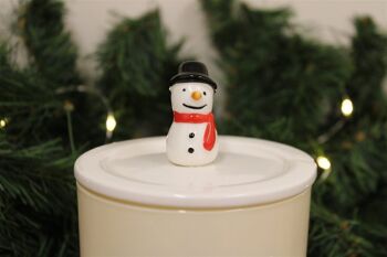 Pot à bougie personnage bonhomme de neige 4