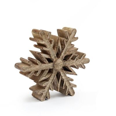 Petite décoration de flocon de neige en bois