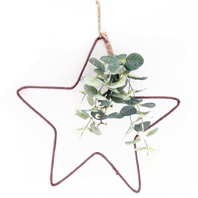 Hanging Wire Star with Eucalyptus Detail