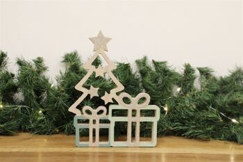 Arbre de Noël avec cadeaux vert et or 3