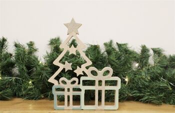 Arbre de Noël avec cadeaux vert et or 4
