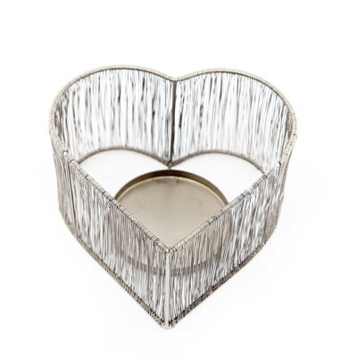 Silver Heart Tealight Holder