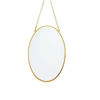 Gold Hanging Oval Mirror