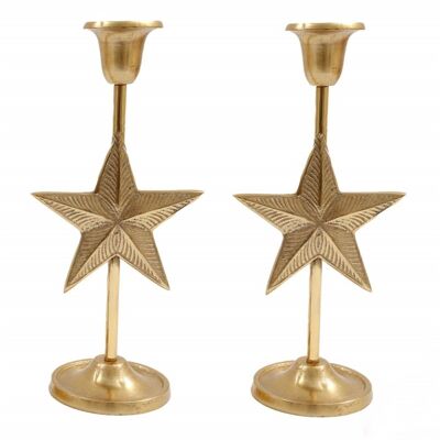Gold Star Candle Stick Holder
