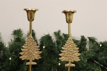 Bougeoir doré pour arbre de Noël 5